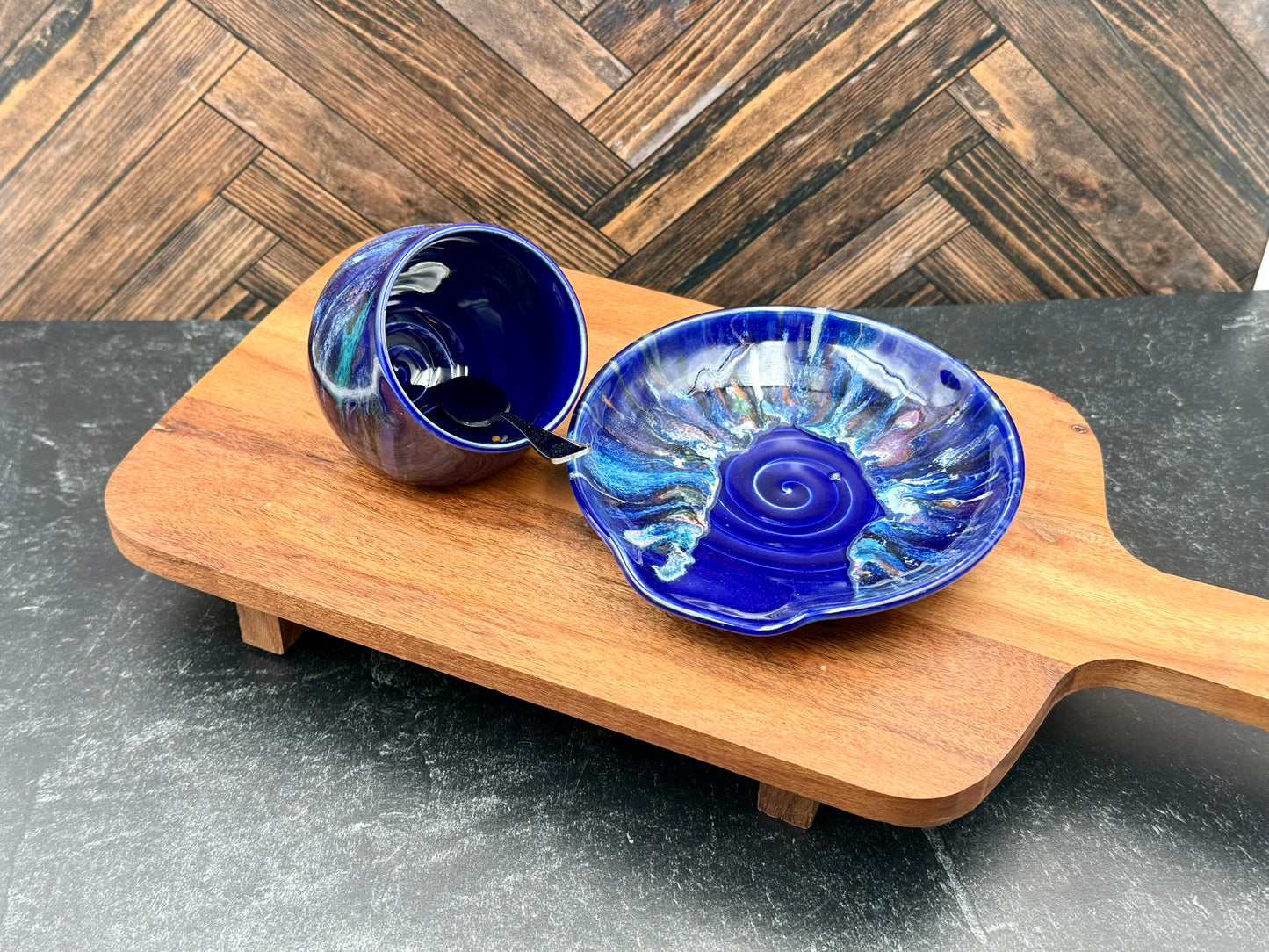 Salt Cellar and Spoon Rest Combo