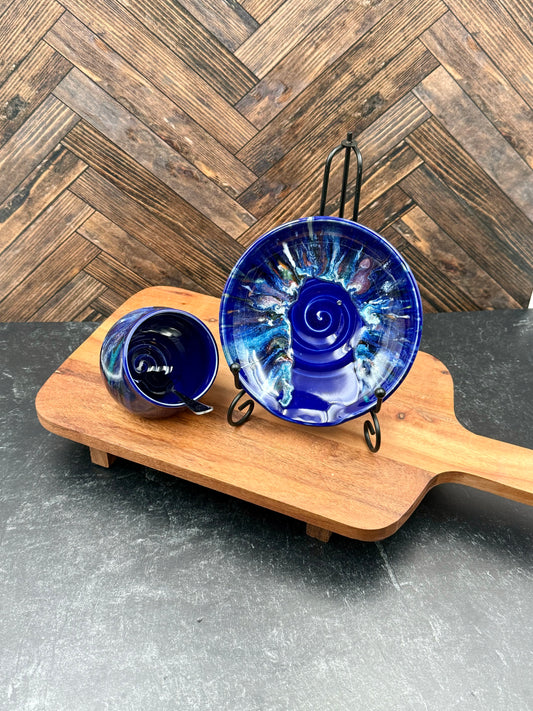 Salt Cellar and Spoon Rest Combo
