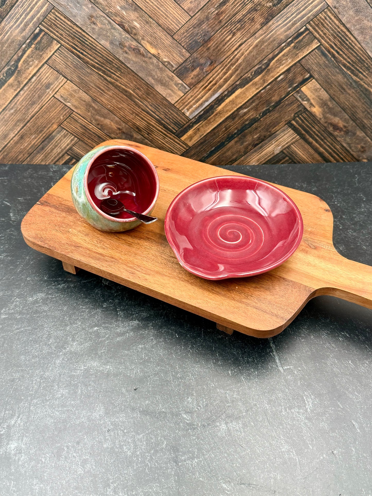 Salt Cellar and Spoon Rest Combo