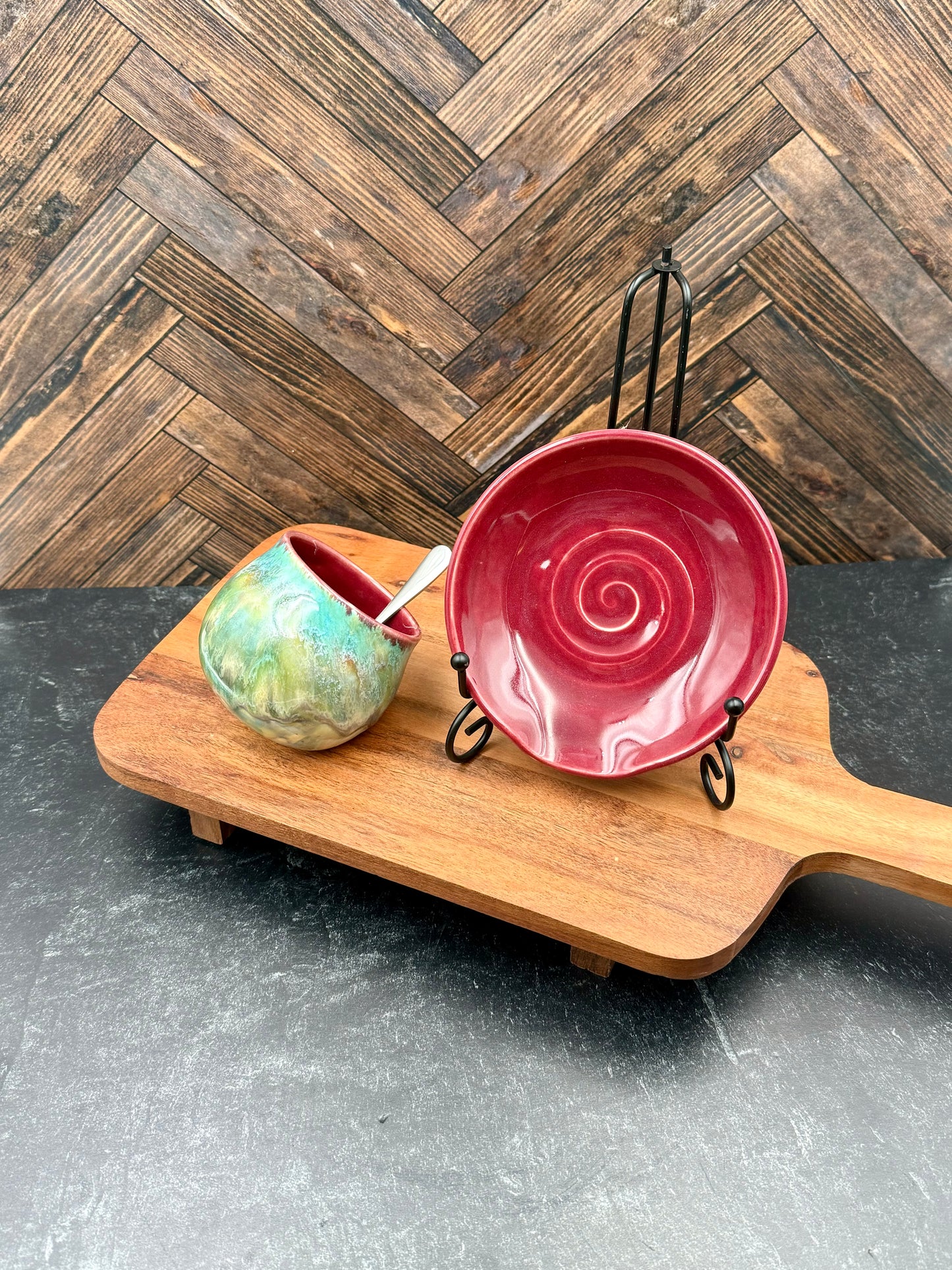 Salt Cellar and Spoon Rest Combo