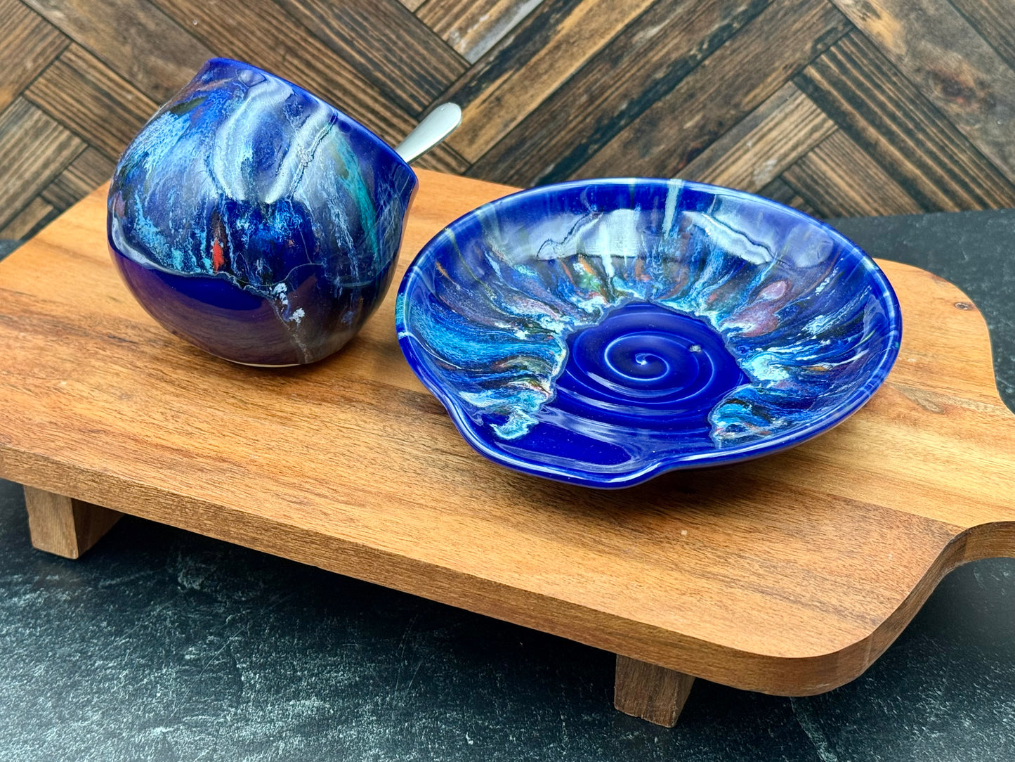 Salt Cellar and Spoon Rest Combo