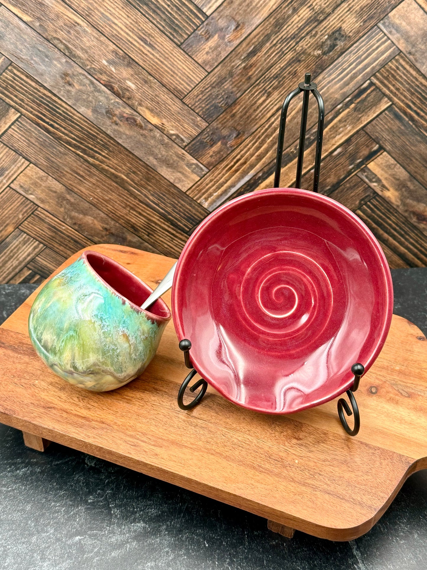 Salt Cellar and Spoon Rest Combo