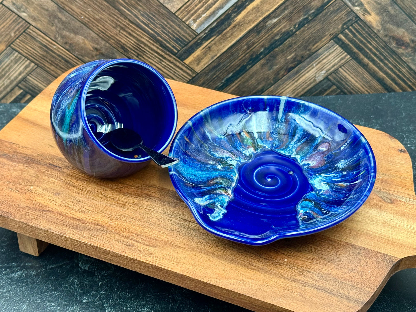 Salt Cellar and Spoon Rest Combo