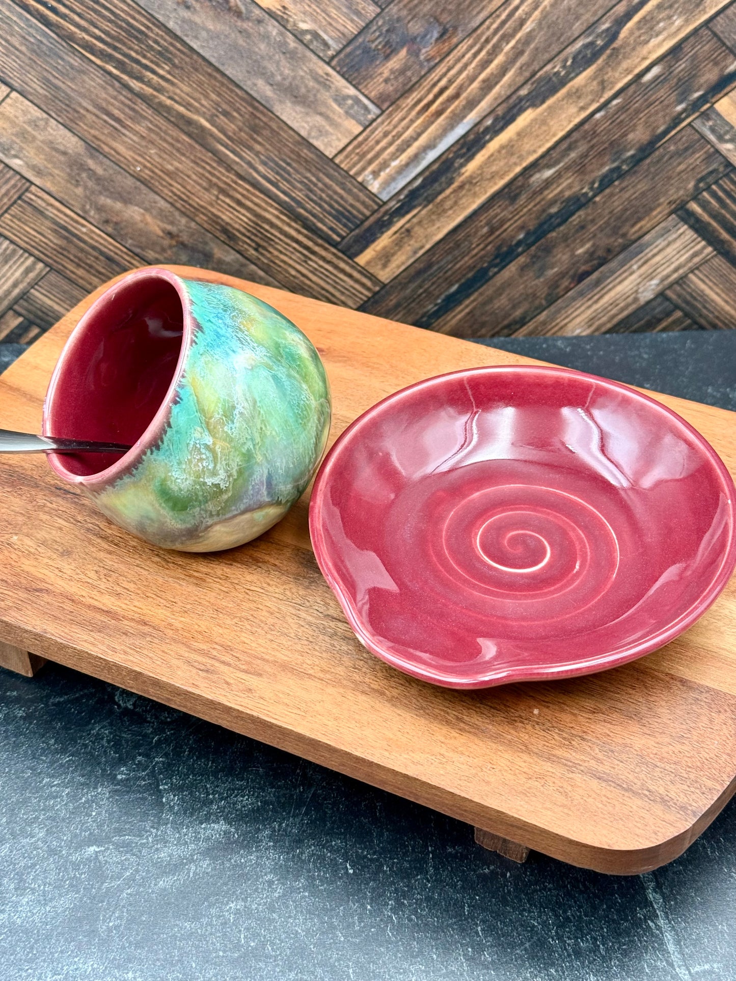 Salt Cellar and Spoon Rest Combo