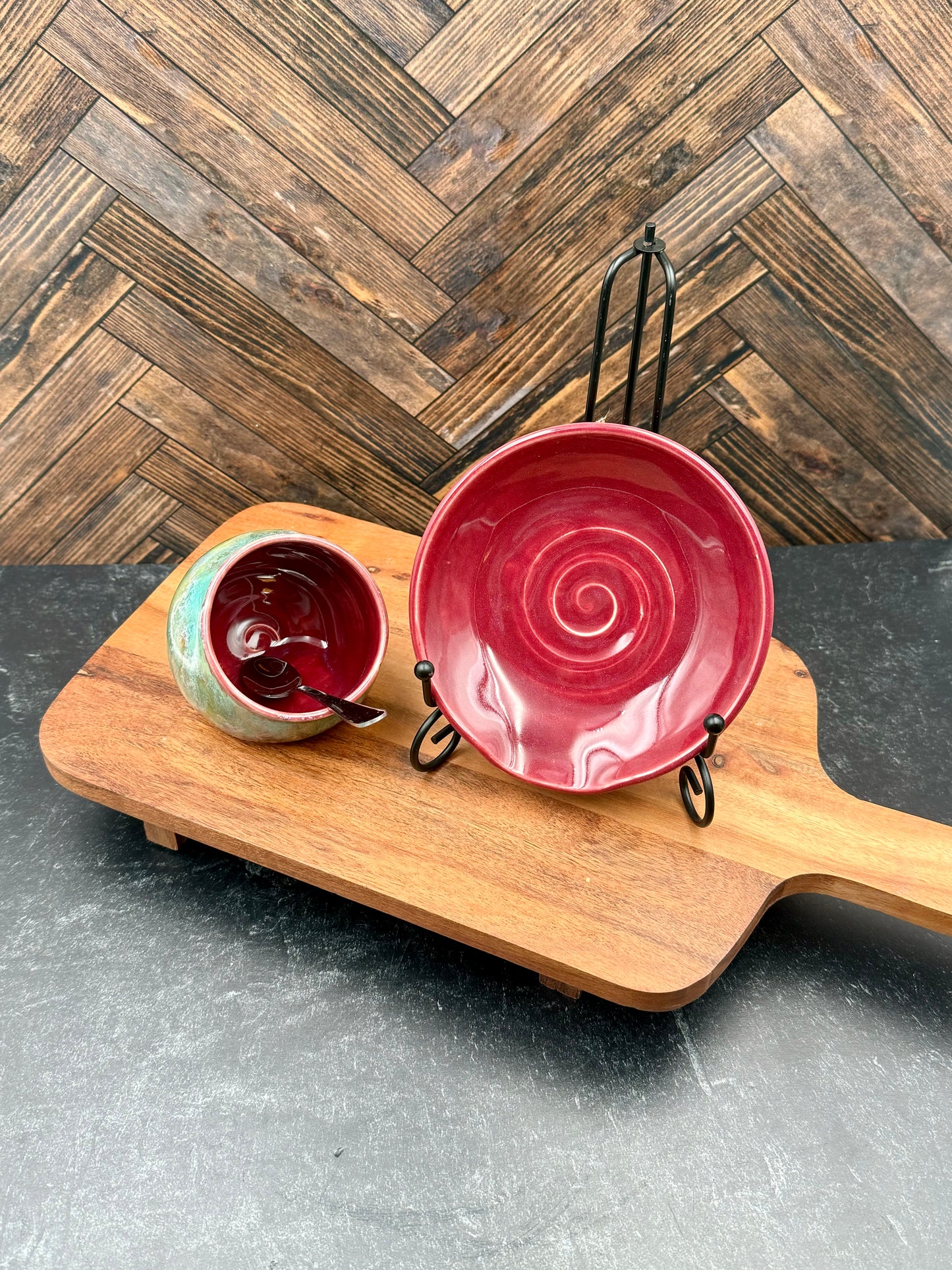 Salt Cellar and Spoon Rest Combo