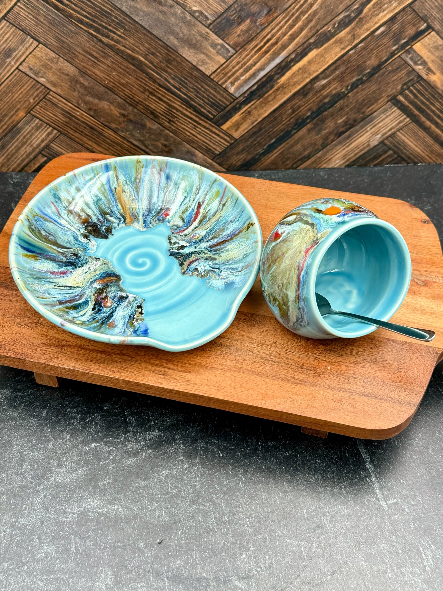 Salt Cellar and Spoon Rest Combo