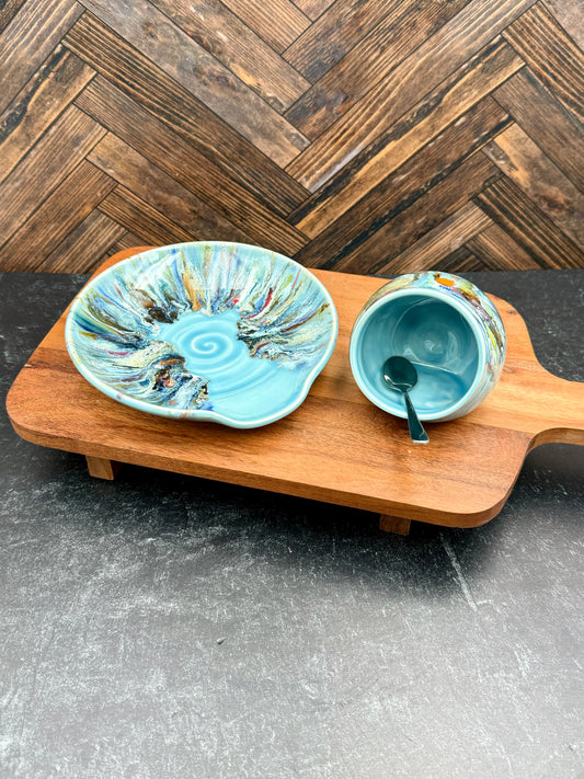 Salt Cellar and Spoon Rest Combo