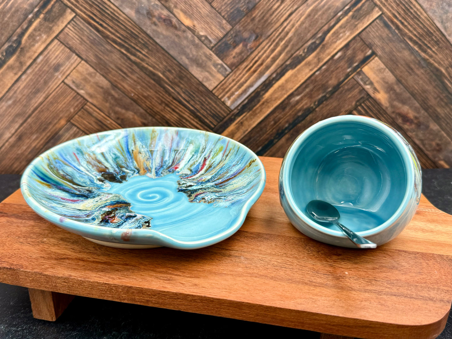 Salt Cellar and Spoon Rest Combo
